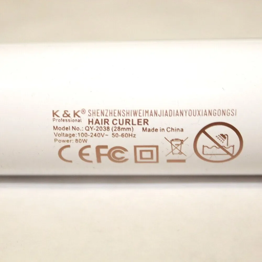 K&K Professional Infrared 28mm Ceramic Curling Iron 450F 80W QY-2038